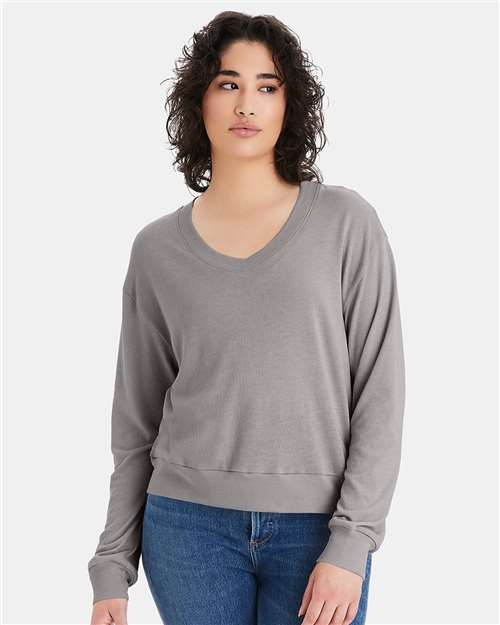 Women's Vintage Jersey Slouchy V-Neck Pullover