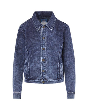Women's Mila Acid Wash Denim Terry Jacket